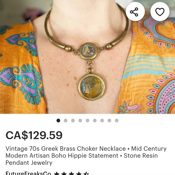 Brass Agate Resin Choker - Picture 4 of 5